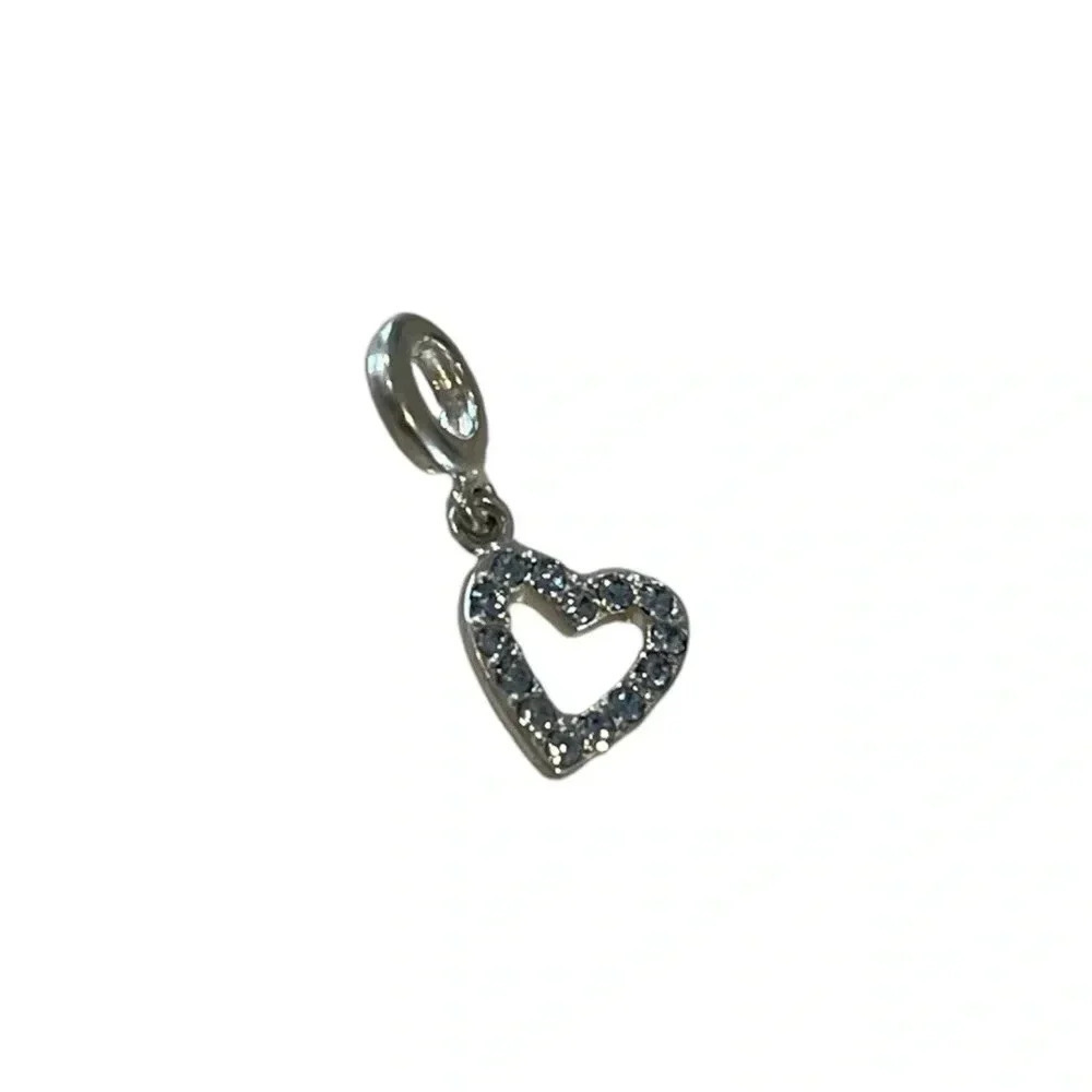 FREE with any purchase- Rhinestones Heart 🤍 Silver  charm